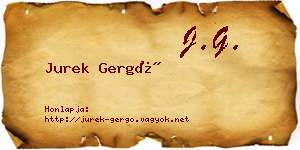 Jurek Gergő névjegykártya