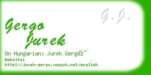 gergo jurek business card